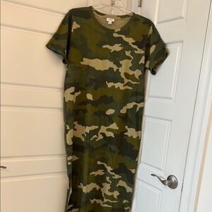 NWT J. Crew Green and Tan Camouflage Dress
